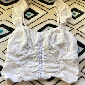 White/Cream corset ruffle top